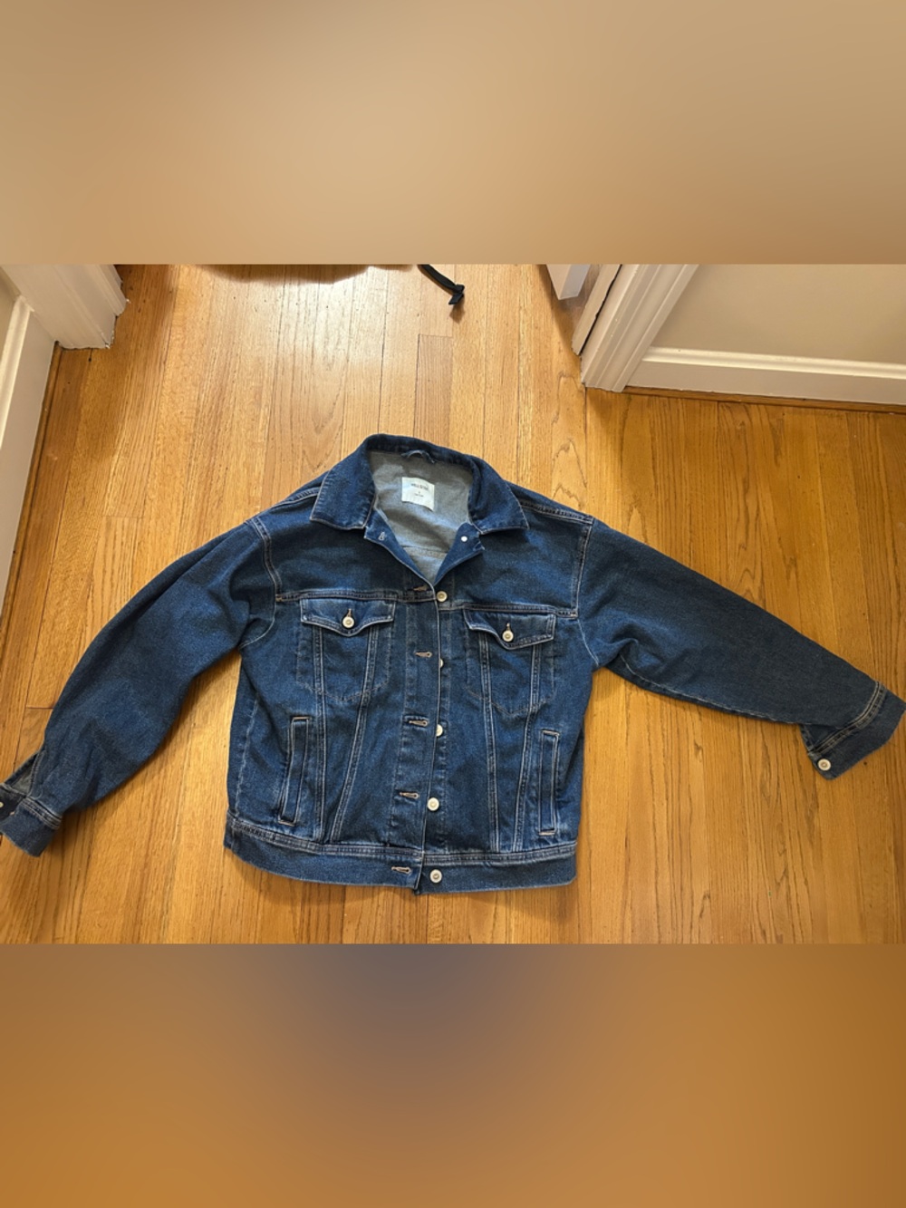 NWOT Hollister Oversized Classic Dark Blue Denim Jean Jacket